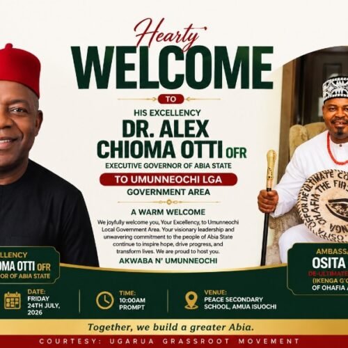 Governor Otti’s Homecoming: Dr. Osita Offor Rallies Umunneochi, Seeks Massive Public Participation