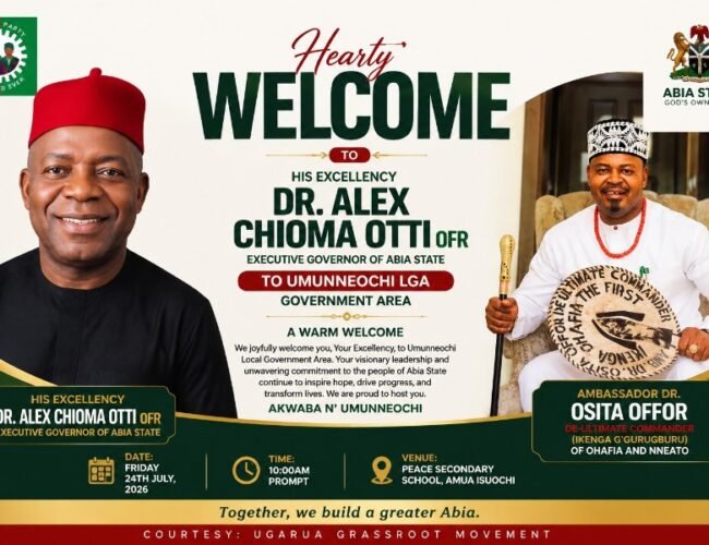 Governor Otti’s Homecoming: Dr. Osita Offor Rallies Umunneochi, Seeks Massive Public Participation